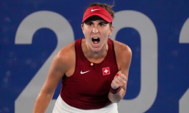 Belinda Bencic celebrates