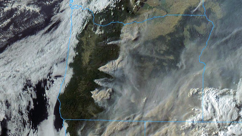 Wildfire smoke satellite image 816