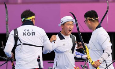 South Korean archers celebrate