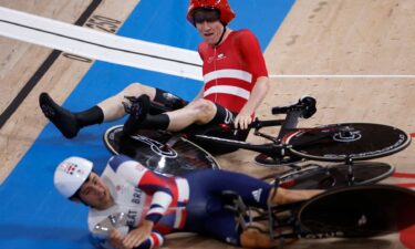 Track cycling crash