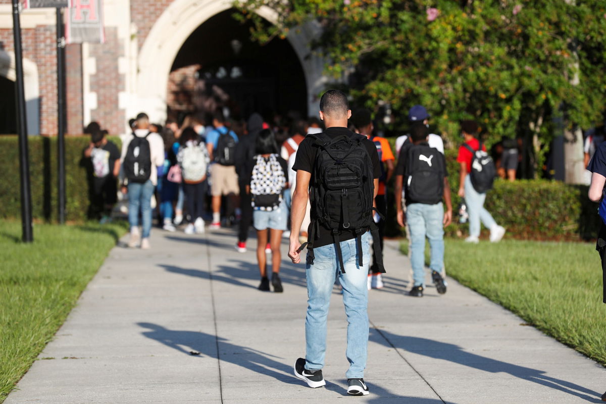 <i>Octavio Jones/Reuters</i><br/>Students return on the first day of school at Hillsborough High School in Tampa