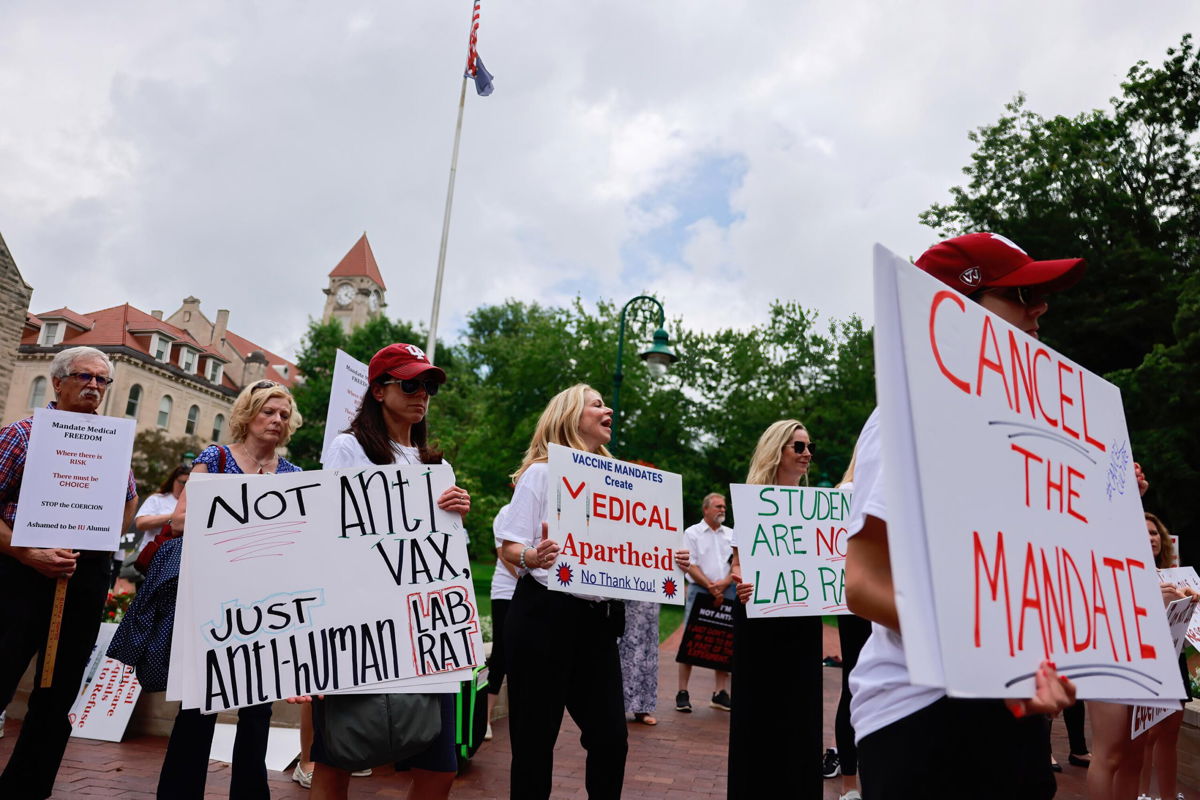 <i>Jeremy Hogan/SOPA Images/LightRocket/Getty Images</i><br/>Justice Amy Coney Barrett declined a request to block Indiana University’s vaccine mandate