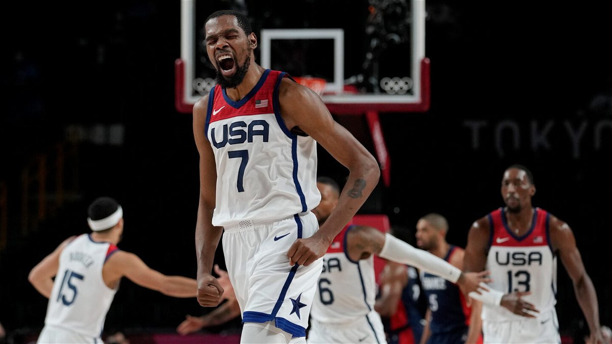 <i>Eric Gay/AP</i><br/>Kevin Durant led Team USA to gold with 29 points against France.