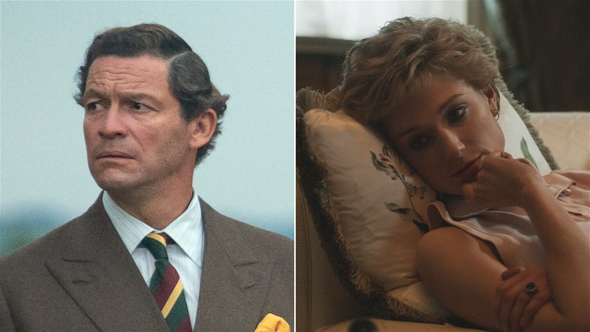 <i>Netflix</i><br/>Dominic West as Prince Charles and Elizabeth Debicki as Princess Diana in Netflix's 'The Crown'.