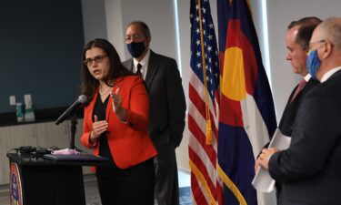 Colorado Secretary of State Jena Griswold speaks during a press conference about the Mesa County election breach investigation on August 12