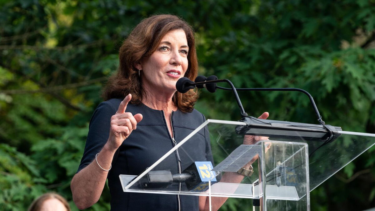 <i>Lev Radin/SIPAPRE/Sipa USA/AP</i><br/>New York Lieutenant Governor Kathy Hochul can replace Governor Andrew Cuomo if he is forced to leave office. Hochul is seen here in New York on June 7.