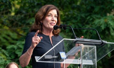 New York Lieutenant Governor Kathy Hochul can replace Governor Andrew Cuomo if he is forced to leave office. Hochul is seen here in New York on June 7.