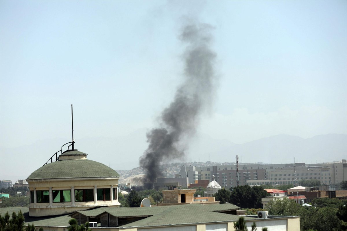 <i>Rahmat Gul/AP</i><br/>Smoke rises next to the U.S. Embassy in Kabul