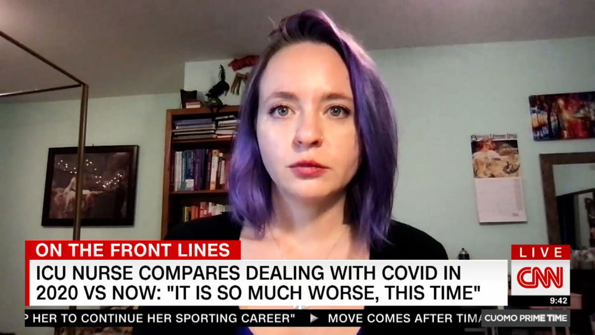 <i>CNN</i><br/>Tennessee ICU nurse Kathryn Ivey Sherman tells CNN that facing the recent rise in Covid-19 cases is like being told you have to walk back into war.