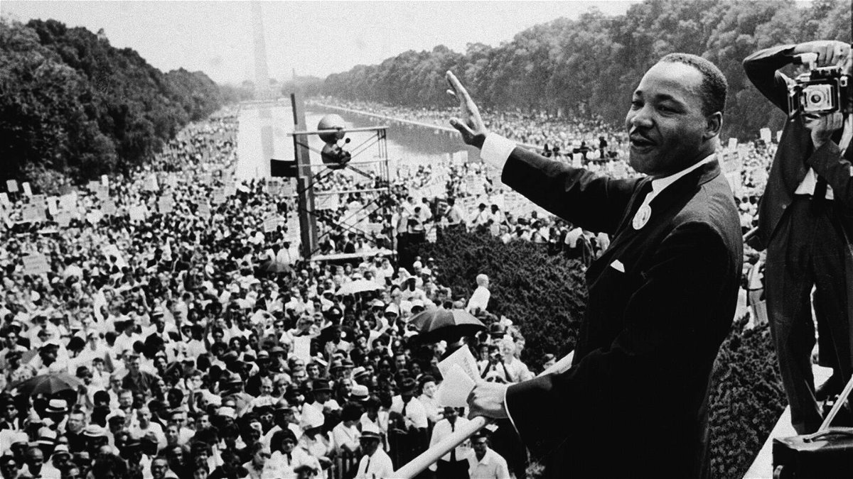 <i>CNP/Hulton Archive/Getty Images</i><br/>American Civil Rights leader Dr. Martin Luther King Jr. addresses a crowd at the March On Washington D.C