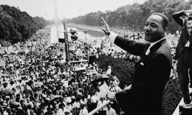 American Civil Rights leader Dr. Martin Luther King Jr. addresses a crowd at the March On Washington D.C