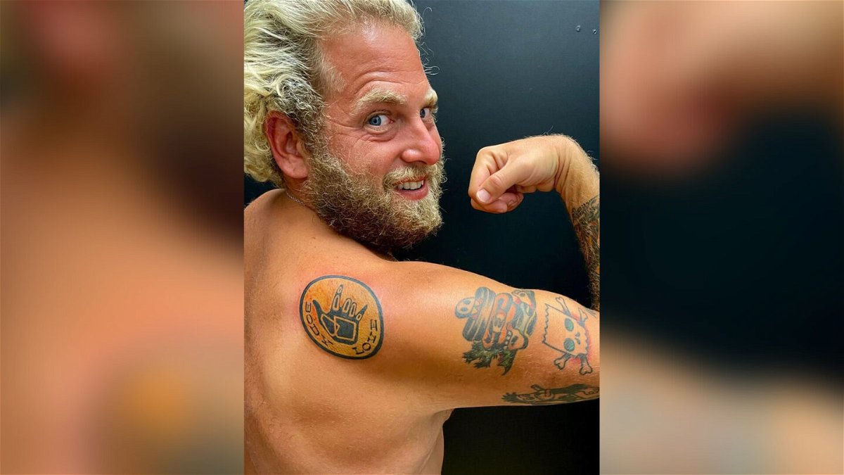 <i>From Jonah Hill/Instagram</i><br/>Jonah Hill shows off his new tattoo.