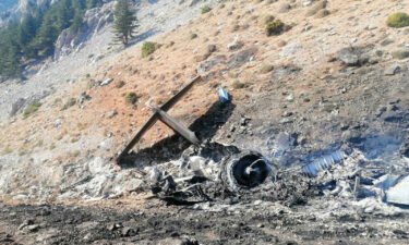 The wreckage of the Be-200 firefighting plane after it crashed in Turkey on Aug. 14.