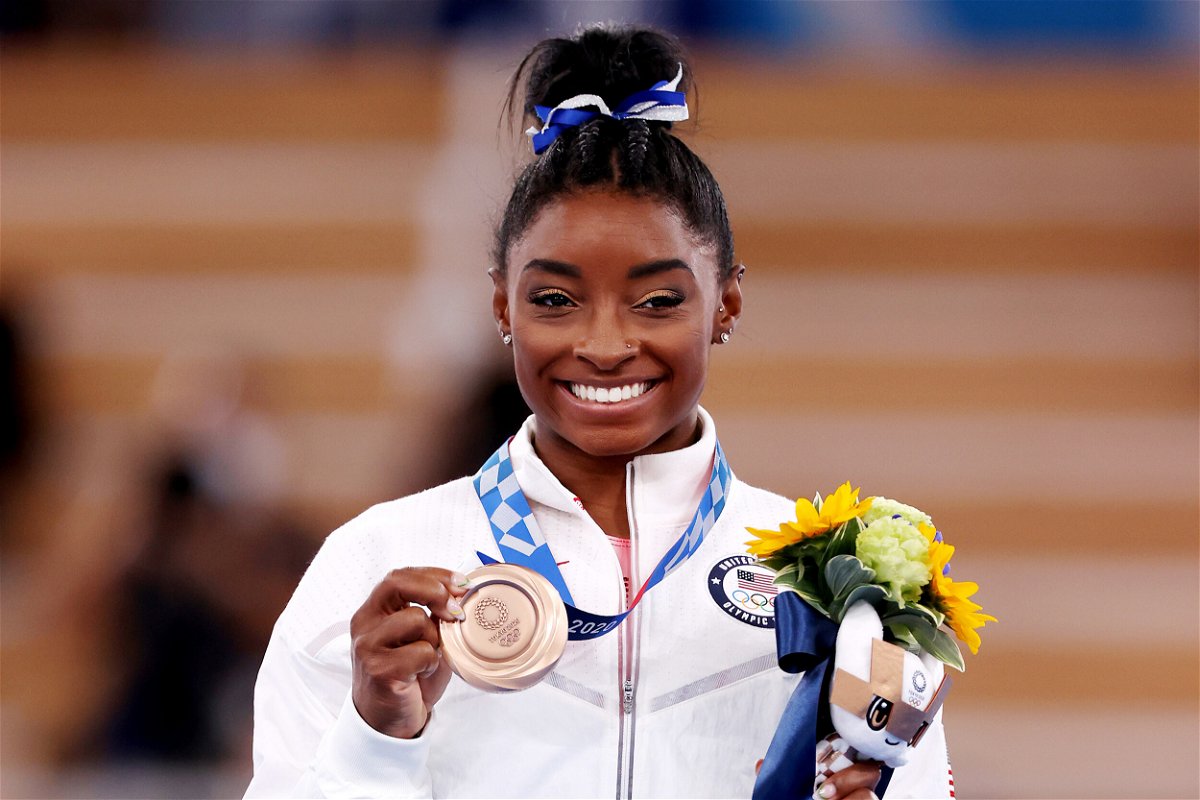 <i>Jamie Squire/Getty Images</i><br/>Simone Biles won a bronze medal at the Tokyo Olympic Games.