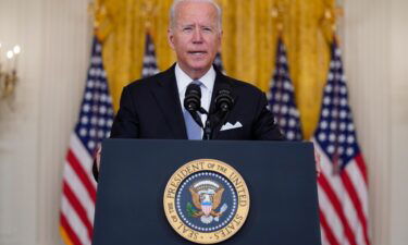 More than 50 senators are urging President Joe Biden to quickly evacuate Afghan allies and their families. Biden here speaks at the White House