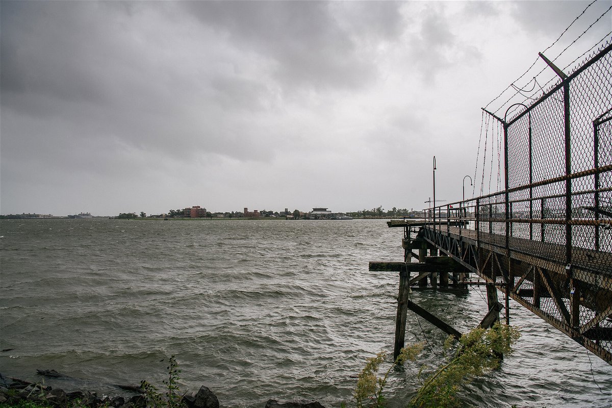 <i>Brandon Bell/Getty Images</i><br/>The Mississippi River at New Orleans ahead of Ida's arrival.