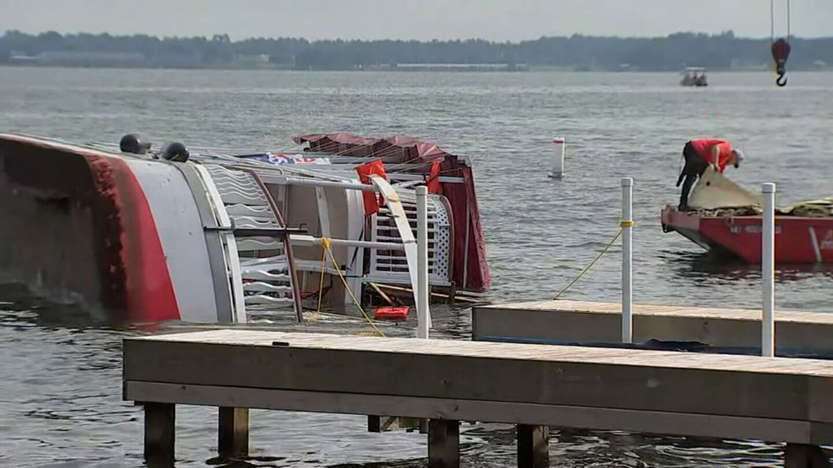 <i>KTRK</i><br/>The boat capsized during a strong thunderstorm on Lake Conroe. There were 53 people on board