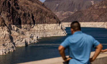 Water in many parts of the world is running dry at an alarming rate. This image shows the Hoover Dam above the Colorado River during low water levels on August 19.