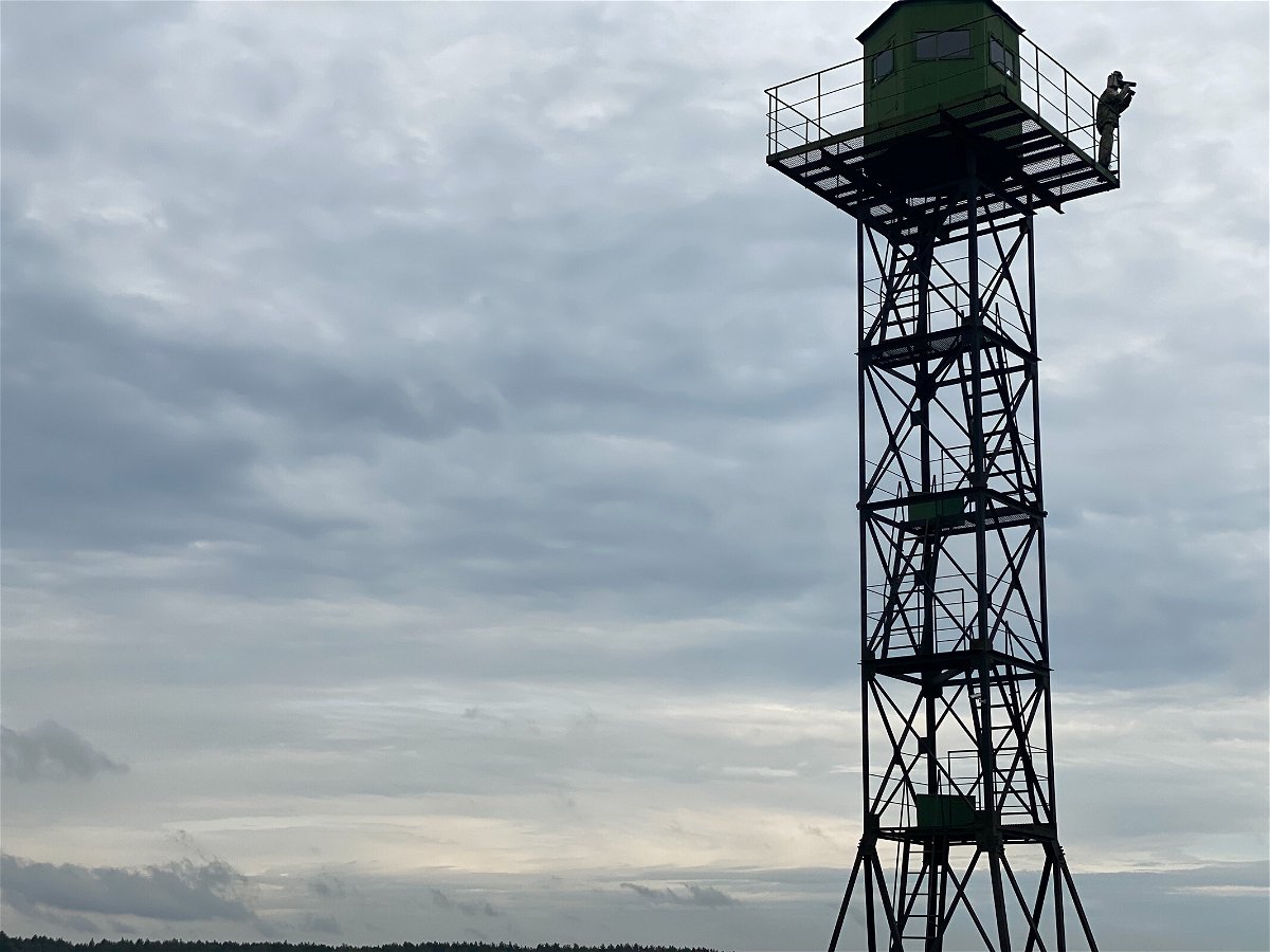 <i>Nick Paton Walsh/CNN</i><br/>A Belarusian watch tower on the border