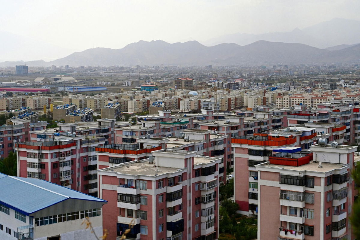 <i>Wakil Kohsar/AFP/Getty Images</i><br/>This picture taken from a hilltop shows a general view of residential buildings in Kabul on August 14.