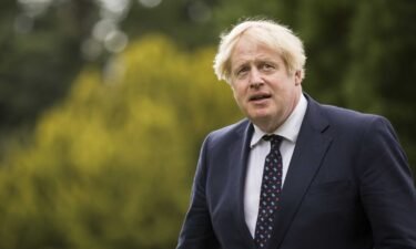 British Prime Minister Boris Johnson continued a tour of Scotland after a member of his team tested positive for Covid-19. Johnson here visits the Scottish Police College at Tulliallan near Kincardine