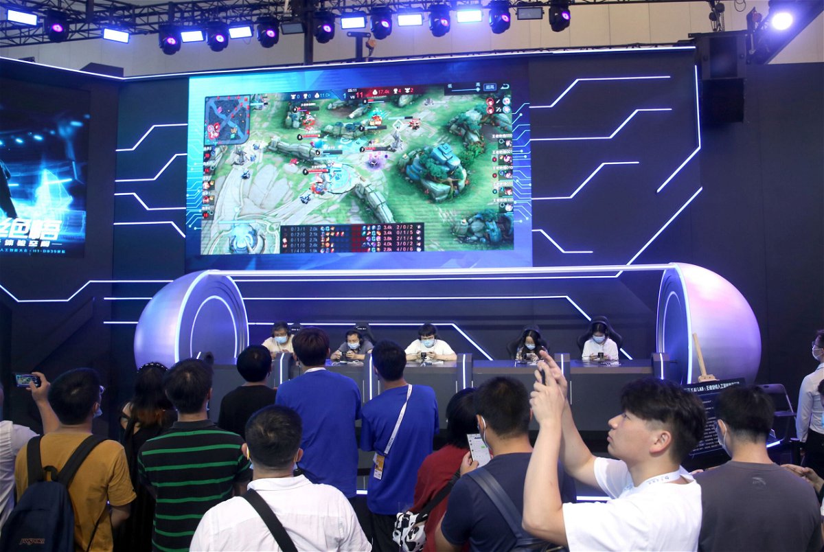 <i>Costfoto/Barcroft Media/Getty Images</i><br/>Tencent announces new limits on screen time as China increases crackdown on the gaming industry. This image taken on July 9 shows Tencent's game Honor of Kings in Shanghai