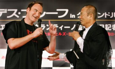 Quentin Tarantino (left) sang Chiba's praises in his films.