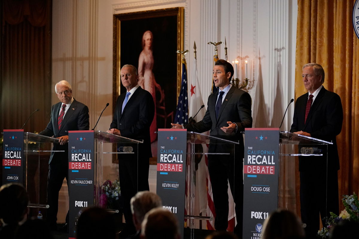 <i>Marcio Jose Sanchez/AP</i><br/>California Republicans clashed Wednesday night in the first debate to replace California Governor Gavin Newsom in the September 14 recall election.