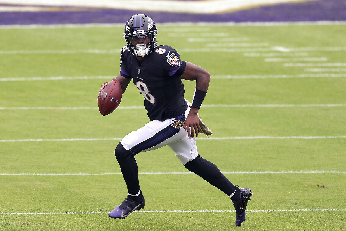 <i>Rob Carr/Getty Images</i><br/>Baltimore Ravens quarterback Lamar Jackson