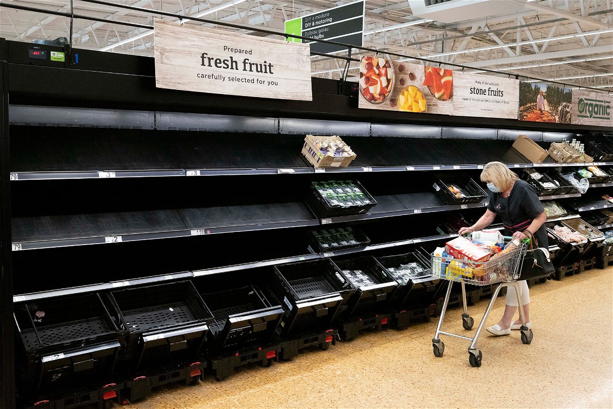<i>Matthew Horwood/Getty Images</i><br/>UK worker shortages could cancel Christmas. Brexit and the coronavirus pandemic are to blame. Pictured is a woman shopping in an ASDA store on July 23