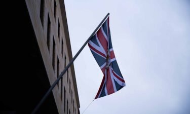 A Union Jack hangs at the British embassy in Berlin. An embassy worker is suspected of having passed documents onto Russian intelligence and was arrested on Aug. 11.