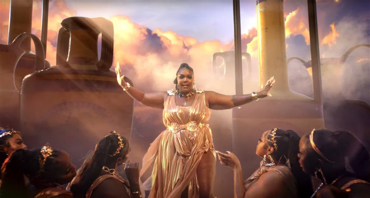 <i>From Lizzo Music/Youtube</i><br/>The stars feature in a gold-plated music video.