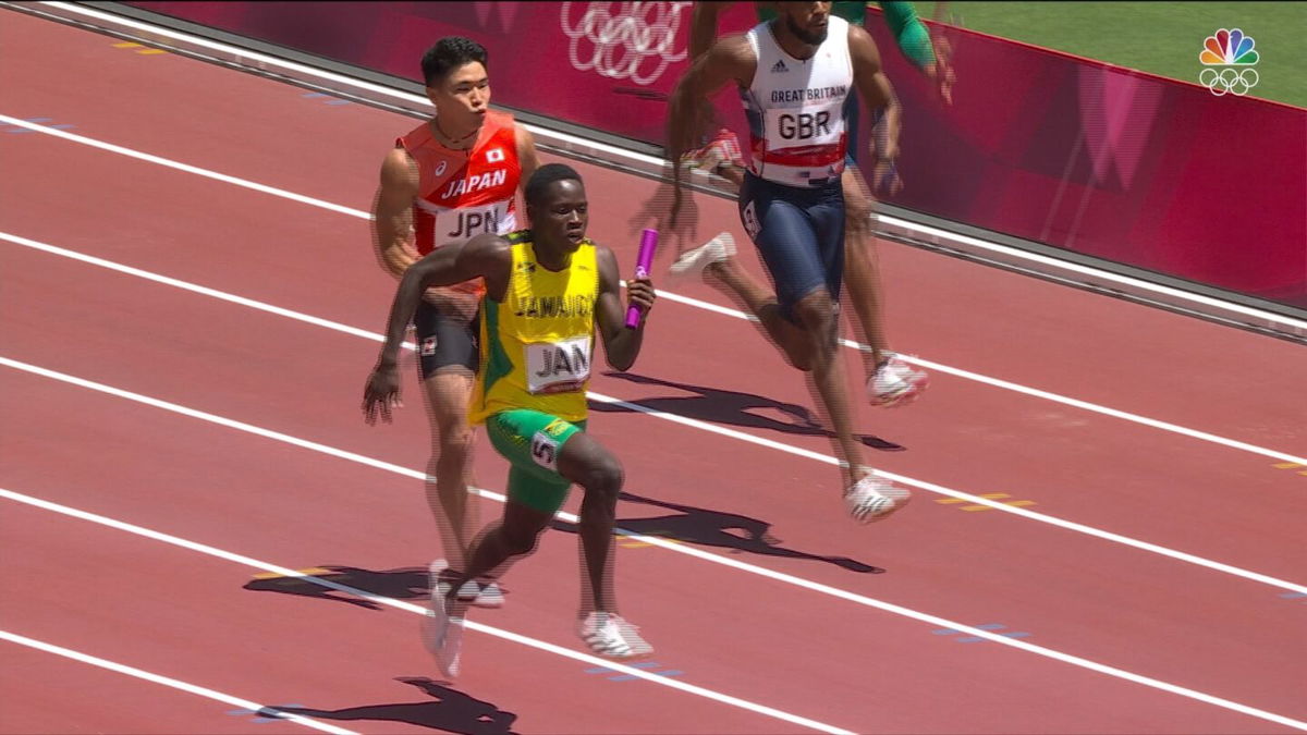 Jamaica rolls to men's 4x100m relay final