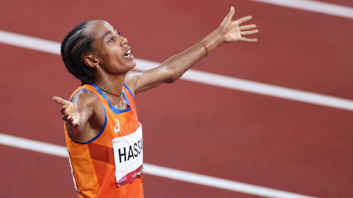 Netherlands' Hassan dominates 5000m