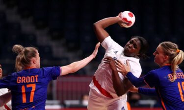 Grace Zaadi of France's handball team