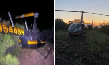 A regular rescue for a couple of hikers in Yavapai County took a turn when the helicopter lost power but the pair still got to safety thanks to the pilot. The helicopter after it lost power is on the left while the photo of the right is of the helicopter when it first landed