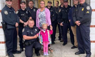 Members of the Plainville Police Department escorted the daughter of one of their own on her first day of school.