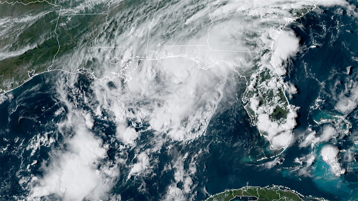 <i>NOAA / CIRA / RAMBB</i><br/>Tropical Storm Mindy has formed in the Gulf of Mexico