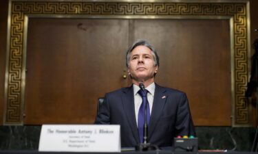 Secretary of State Antony Blinken listens during a Senate Foreign Relations Committee hearing