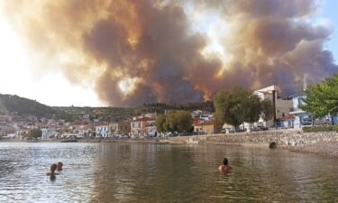 Europe experienced its hottest summer on record this year. Flames burn near the Greek village of Limni