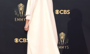 Elizabeth Olsen wore a gown designed by her sisters to Sunday's Emmy Awards.