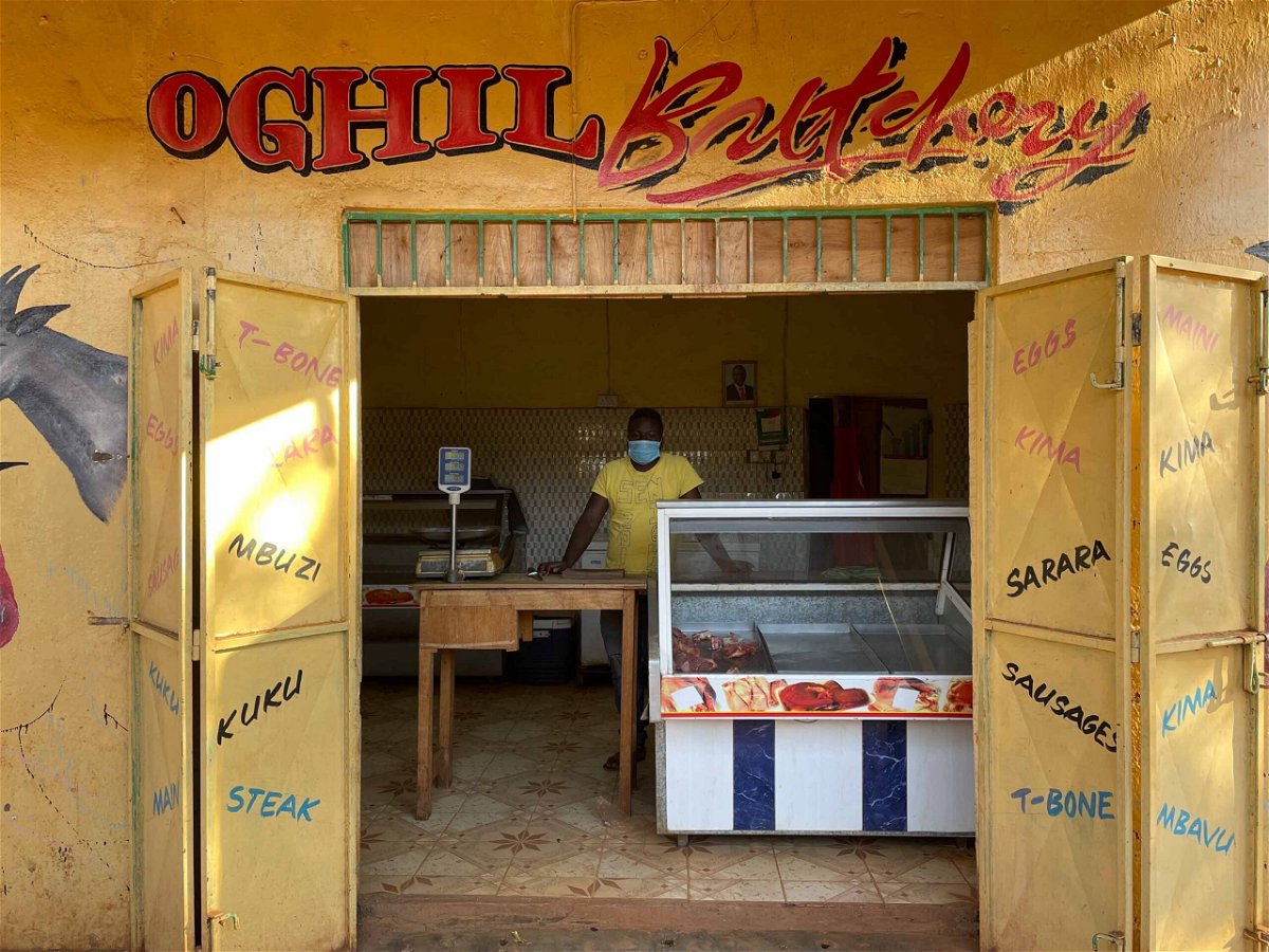 <i>Bethlehem Feleke/CNN</i><br/>Gabriel Mradrai in his now virtually empty butcher shop in Bura