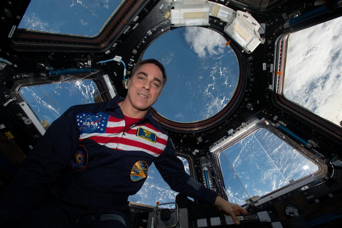 <i>NASA</i><br/>NASA astronaut Chris Cassidy is shown in the International Space Station cupola