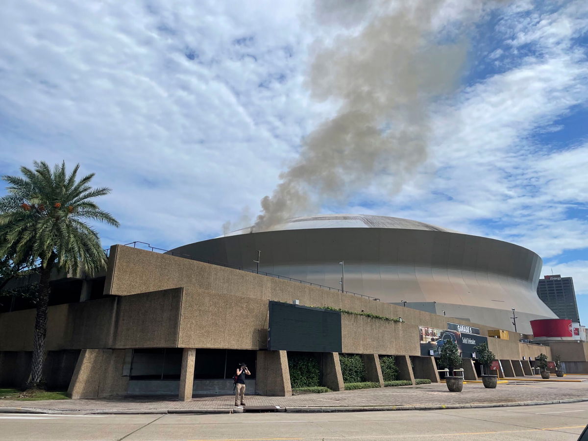 <i>Chief C Mickal/New Orleans Fire Department/AP</i><br/>The New Orleans Fire Department responded to a fire at the Superdome on September 21.
