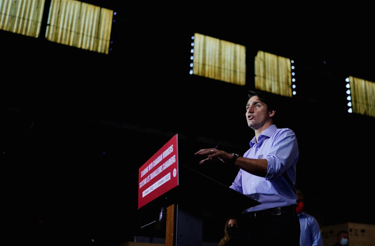 <i>Carlos Osario/Reuters</i><br/>Canada Prime Minister Justin Trudeau delivers remarks at a campaign stop on September 6 in Welland