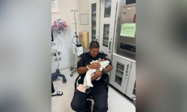 Jersey City Officer Eduardo Matute caught a 1-month-old baby dropped from a 2nd floor balcony on September 18