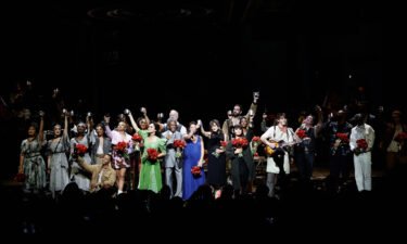 The cast of "Hadestown" celebrated their first post-shutdown performance on September 2.