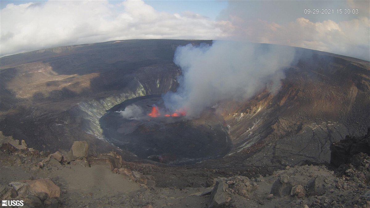<i>U.S. Geological Survey</i><br/>Hawaii's Kilauea volcano began erupting Wednesday afternoon