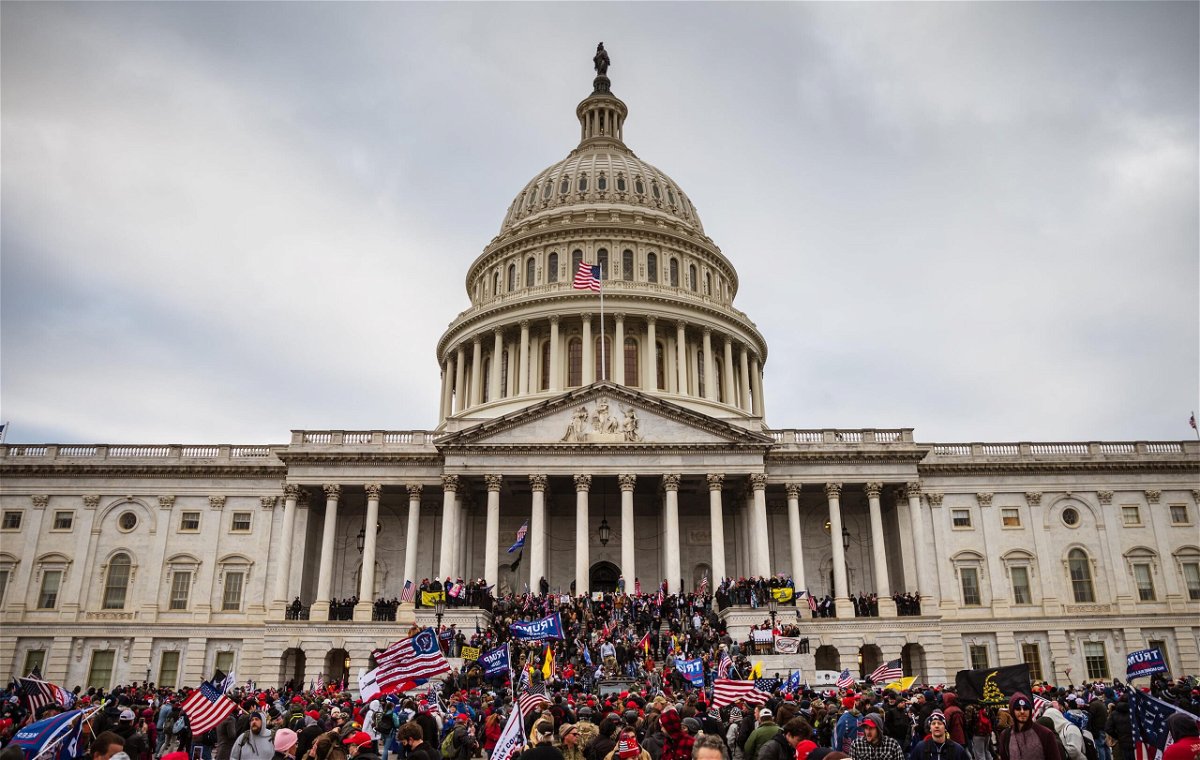 <i>Jon Cherry/Getty Images</i><br/>Capitol riot defendants have raised more than $2 million from crowdfunding. In this January 6 file photo