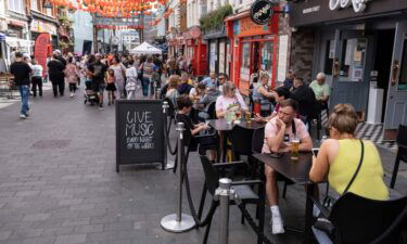 UK inflation spikes at a record rate in August. This image from August 10 shows restaurant diners in London's Chinatown.